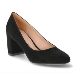 Time and Tru Women's Closed Toe Pump Dress Heels Black